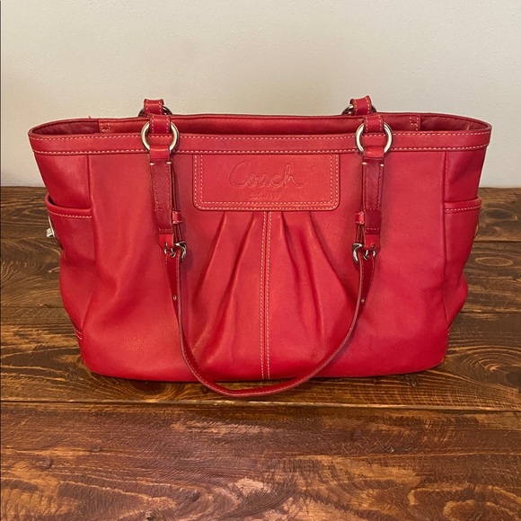 Coach Handbags - Coach Red Leather Bag